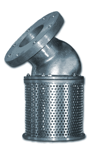 SFV8CF - Flanged Foot Valve, Alum, 45 Degree, 8"